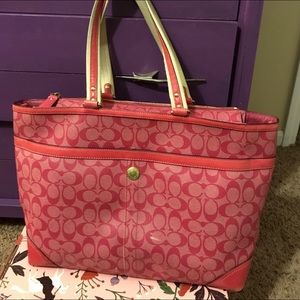 Pink Coach Diaper Bag